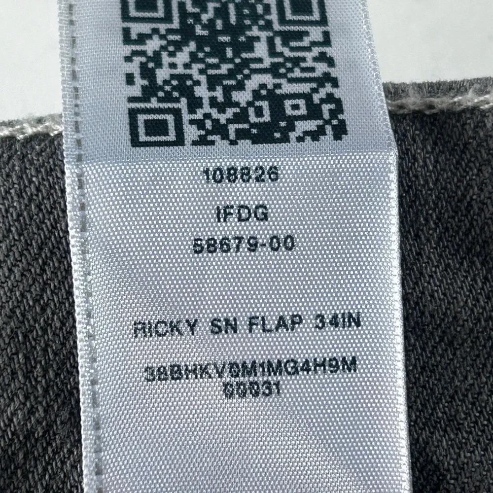 True Religion Ricky Relaxed Straight Jeans Chalk Grey Wash Flap Pocket 30x34 NEW